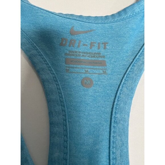 Nike Dri-Fit Womens Racerback Tank Top~Size M~Sky Blue Athletic Workout Tee - Picture 7 of 9